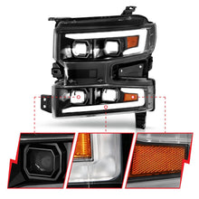 Load image into Gallery viewer, ANZO 19-22 Chevrolet Silverado 1500 LED Proj HL w/Lgt Bar SwBk Seq. Blk w/In. Light - Passenger Side - Additional View 5