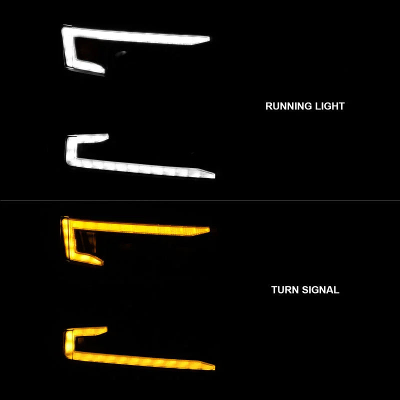 ANZO 19-22 Chevrolet Silverado 1500 LED Proj HL w/Lgt Bar SwBk Seq. Blk w/In. Light - Passenger Side - Additional View 6