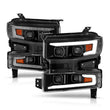 Load image into Gallery viewer, ANZO 19-22 Chevrolet Silverado 1500 LED Proj HL w/Lgt Bar SwBk Seq. Blk w/In. Light - Passenger Side - Additional View 7
