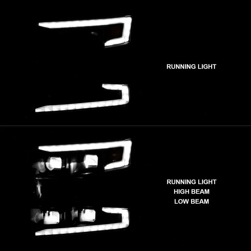 ANZO 19-22 Chevrolet Silverado 1500 LED Proj HL w/Lgt Bar SwBk Seq. Blk w/In. Light - Passenger Side - Additional View 12