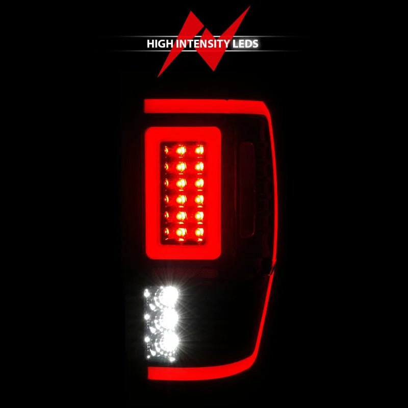 ANZO 19-22 Ford Ranger Full LED Taillights w/ Lightbar Sequential Signal Black Housing/Smoke Lens - Side View