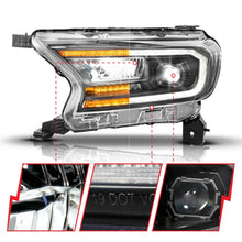 Load image into Gallery viewer, ANZO 19-23 Ford Ranger (Factory Halogen Model) Full LED Proj Headlights Init/DRL/SeqSig Black - Pair - Back View