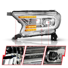 Load image into Gallery viewer, ANZO 19-23 Ford Ranger (Factory Halogen Models) Full LED Proj Headlights DRL/SeqSig Chrome - Pair - Additional View 5