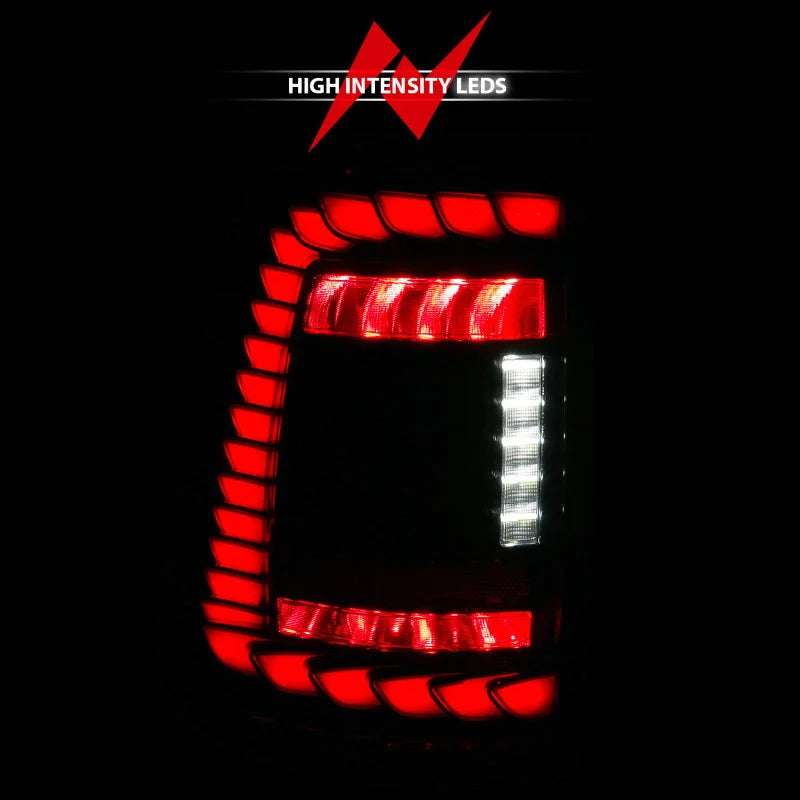 ANZO 19-24 RAM 1500 (Factory Halogen Models) Full LED Tail Lights SeqSig Black - Pair - Main Product View