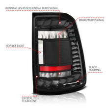 Load image into Gallery viewer, ANZO 19-24 RAM 1500 (Factory Halogen Models) Full LED Tail Lights SeqSig Black - Pair - Side View