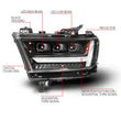 Load image into Gallery viewer, ANZO 19-24 RAM 1500 (New Body/OE Halogen) Full LED Proj Headlights DRL/SeqSig Black - Driver Side - Main Product View