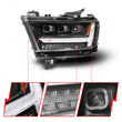 Load image into Gallery viewer, ANZO 19-24 RAM 1500 (New Body/OE Halogen) Full LED Proj Headlights DRL/SeqSig Black - Driver Side - Additional View 5
