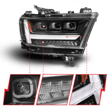 Load image into Gallery viewer, ANZO 19-24 RAM 1500 (New Body/OE Halogen) Full LED Proj Headlights DRL/SeqSig Black - Pass. Side - Additional View 10