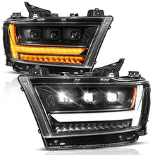 Load image into Gallery viewer, ANZO 19-24 RAM 1500 (New Body/OE Halogen) Full LED Proj Headlights DRL/SeqSig Black - Pass. Side - Additional View 12