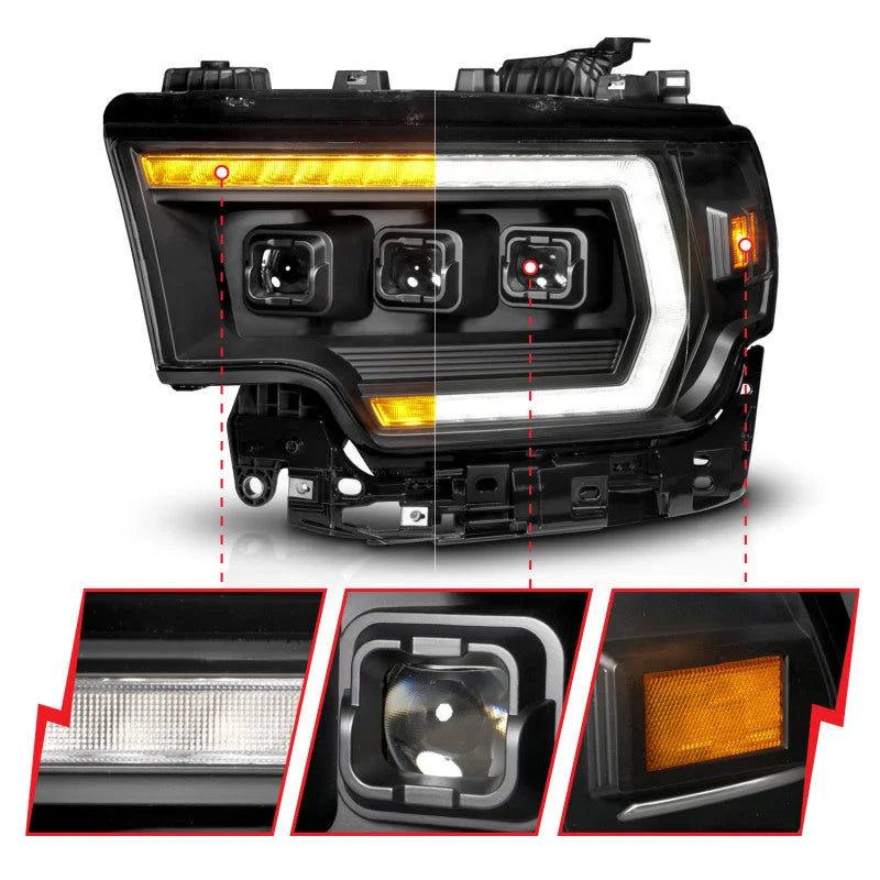 ANZO 19-24 RAM 2500/3500 Z-Series Full LED Proj Headlights DRL/Init/SeqSig - Pass. Side ONLY - Additional View 8