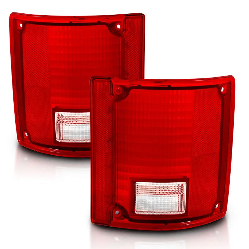 ANZO 1978-1991 Chevy Blazer Taillight Red/Clear Lens w/o Chrome Trim Fleetside (OE Replacement) - Main Product View