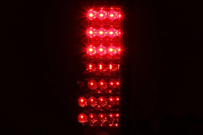ANZO 1986-1997 Nissan Hardbody LED Taillights Red/Clear - Side View