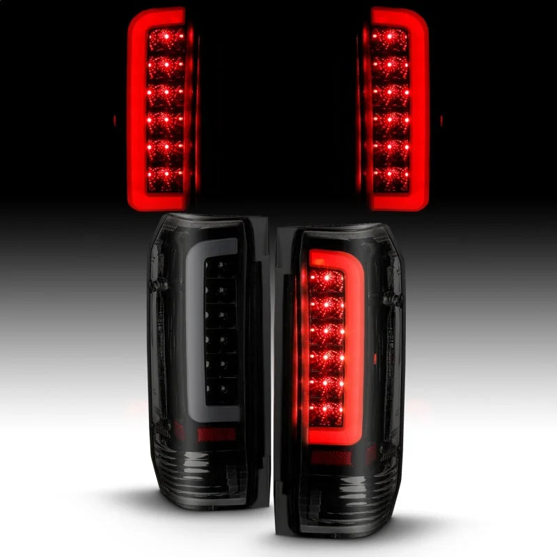 ANZO 1987-1996 Ford F-150 LED Taillights Black Housing Smoke Lens (Pair) - Additional View 8