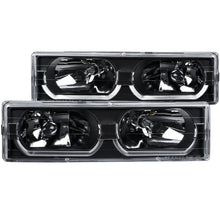 Load image into Gallery viewer, ANZO 1988-1998 Chevrolet C1500 Crystal Headlights Black w/ Low - Brow - Main Product View