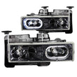 Load image into Gallery viewer, ANZO 1988-1998 Chevrolet C1500 Crystal Headlights Carbon w/ Halo - Main Product View