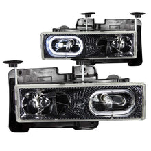Load image into Gallery viewer, ANZO 1988-1998 Chevrolet C1500 Crystal Headlights Carbon w/ Halo - Main Product View