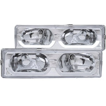 Load image into Gallery viewer, ANZO 1988-1998 Chevrolet C1500 Crystal Headlights Chrome w/ Low - Brow - Main Product View