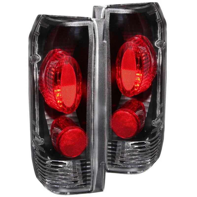 ANZO 1989-1996 Ford F-150 Taillights Black - Main Product View