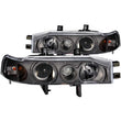 Load image into Gallery viewer, ANZO 1990-1993 Honda Accord Projector Headlights w/ Halo Black 1pc - Main Product View