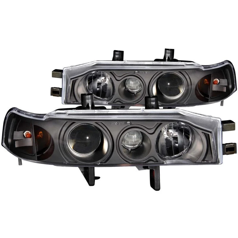 ANZO 1990-1993 Honda Accord Projector Headlights w/ Halo Black 1pc - Main Product View