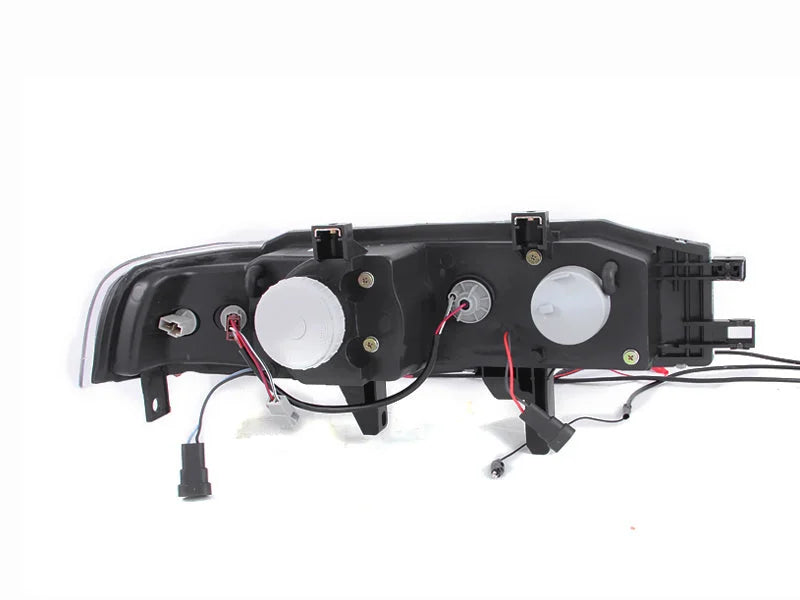 ANZO 1990-1993 Honda Accord Projector Headlights w/ Halo Black 1pc - Side View