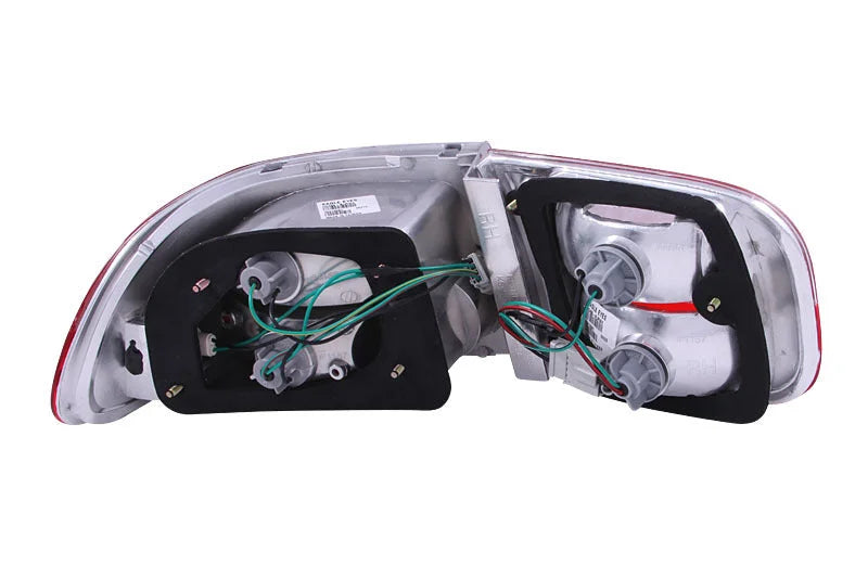 ANZO 1992-1995 Honda Civic Taillights Red/Clear - Side View