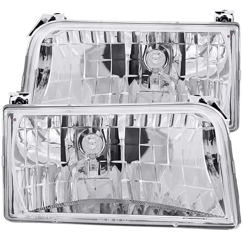 ANZO 1992-1996 Ford F-150 Crystal Headlights Chrome - Main Product View