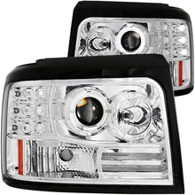 Load image into Gallery viewer, ANZO 1992-1996 Ford F-150 Projector Headlights w/ Halo Chrome w/ Side Markers and Parking Lights - Main Product View