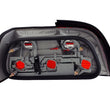 Load image into Gallery viewer, ANZO 1992-1998 BMW 3 Series E36 Coupe/Convertable Taillights Red/Clear - Side View