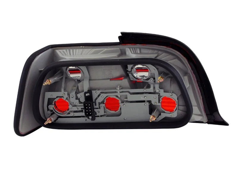 ANZO 1992-1998 BMW 3 Series E36 Coupe/Convertable Taillights Red/Clear - Side View