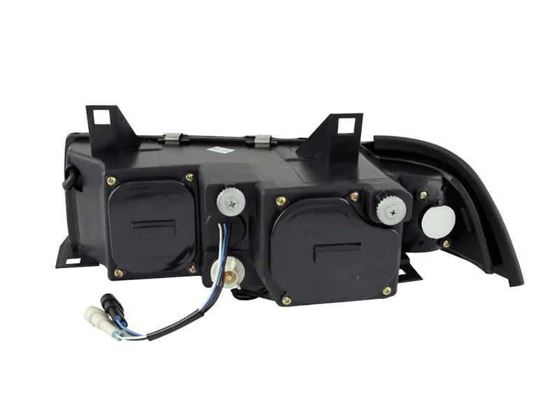 ANZO 1992-1998 BMW 3 Series E36 Projector Headlights w/ Halo Black G2 1 pc - Detail View