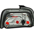 Load image into Gallery viewer, ANZO 1992-1998 BMW 3 Series E36 Sedan Taillights Red/Clear - Side View