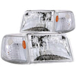 Load image into Gallery viewer, ANZO 1993-1997 Ford Ranger Crystal Headlights Chrome w/ Corner Lights 2pc - Side View