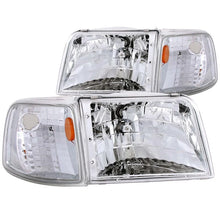 Load image into Gallery viewer, ANZO 1993-1997 Ford Ranger Crystal Headlights Chrome w/ Corner Lights 2pc - Side View