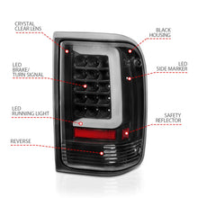 Load image into Gallery viewer, ANZO 1993-1997 Ford  Ranger LED Tail Lights w/ Light Bar Black Housing Clear Lens - Additional View 5