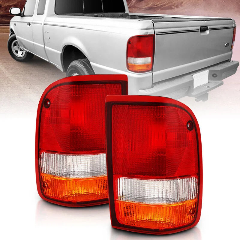 ANZO 1993-1997 Ford Ranger Tail Light Red/Cear (OE) - Back View