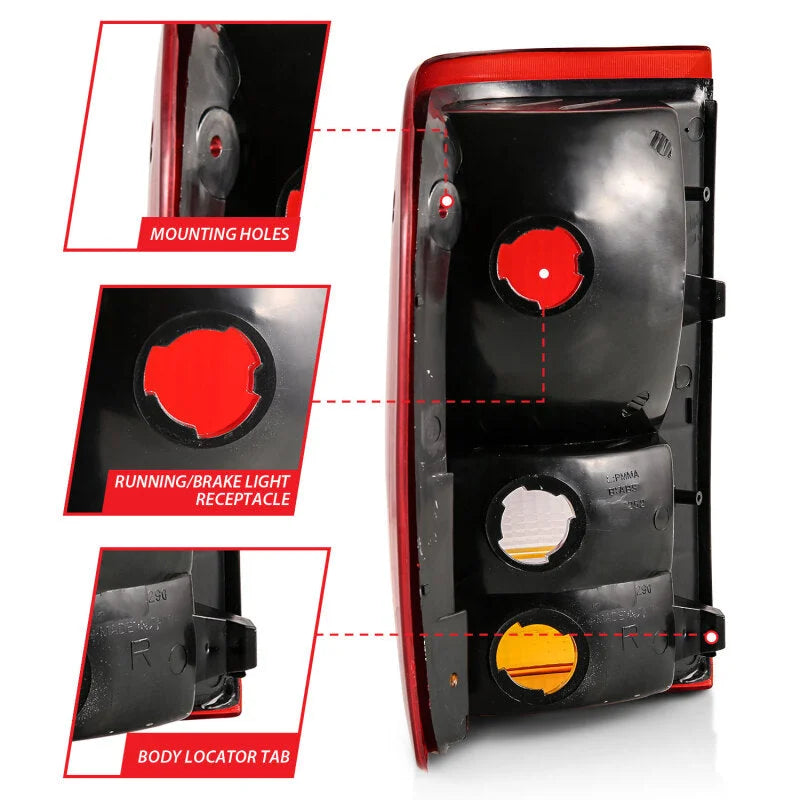 ANZO 1993-1997 Ford Ranger Tail Light Red/Cear (OE) - Additional View 5