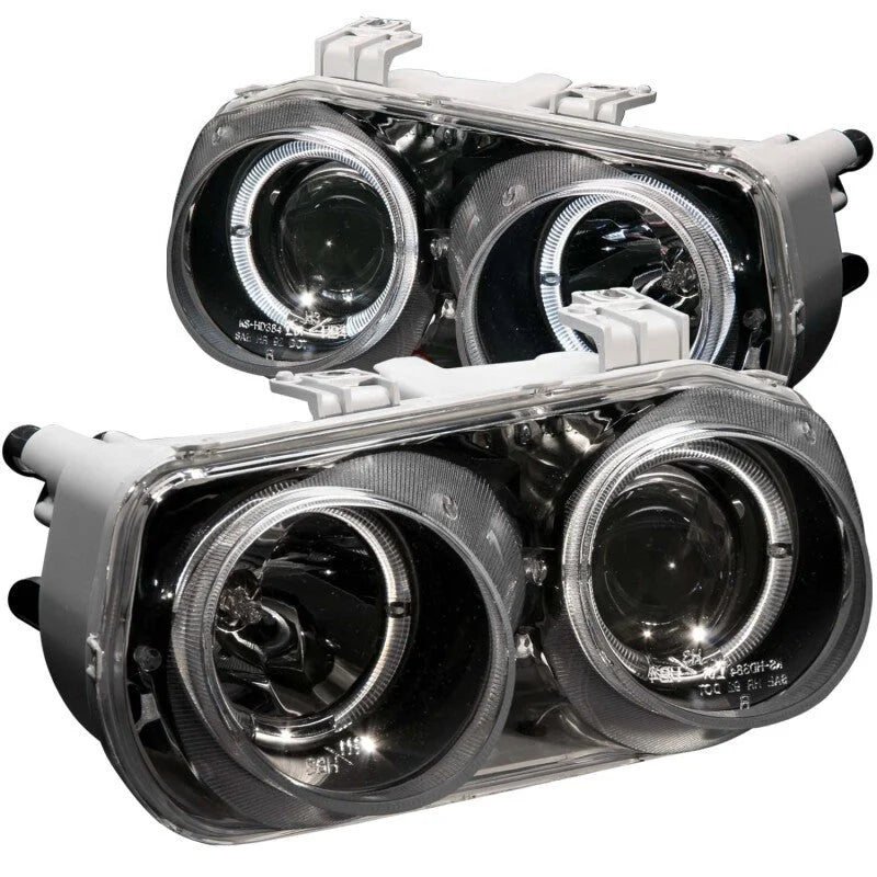 ANZO 1994-1997 Acura Integra Projector Headlights w/ Halo Black - Main Product View