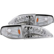 Load image into Gallery viewer, ANZO 1994-1998 Ford Mustang Crystal Headlights Chrome - Main Product View