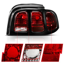 Load image into Gallery viewer, ANZO 1994-1998 Ford Mustang Taillight Dark Red Lens (OE Style) - Back View