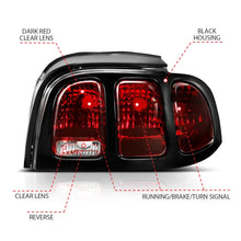 Load image into Gallery viewer, ANZO 1994-1998 Ford Mustang Taillight Dark Red Lens (OE Style) - Additional View 5