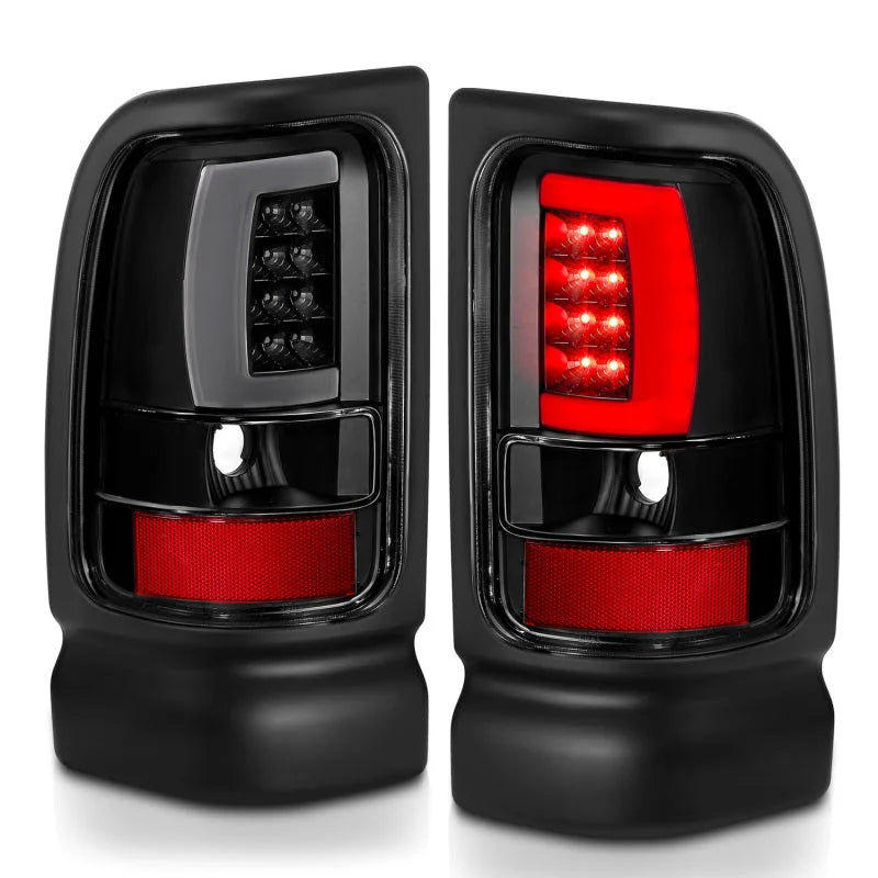ANZO 1994-2001 Dodge Ram 1500 LED Taillights Plank Style Black w/Clear Lens - Additional View 8