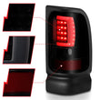 Load image into Gallery viewer, ANZO 1994-2001 Dodge Ram 1500 LED Taillights Plank Style Black w/Smoke Lens - Installation View