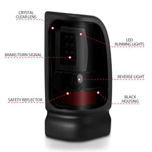 Load image into Gallery viewer, ANZO 1994-2001 Dodge Ram 1500 LED Taillights Plank Style Black w/Smoke Lens - Additional View 6
