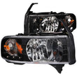 Load image into Gallery viewer, ANZO 1994-2001 Dodge Ram Crystal Headlights Black w/ LED - Main Product View