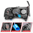 Load image into Gallery viewer, ANZO 1994-2001 Dodge Ram Crystal Headlights Black w/ LED - Additional View 7