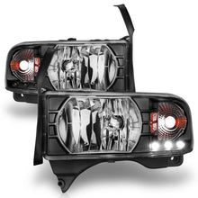 Load image into Gallery viewer, ANZO 1994-2001 Dodge Ram Crystal Headlights Black w/ LED - Additional View 8