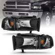 Load image into Gallery viewer, ANZO 1994-2001 Dodge Ram Crystal Headlights Black - Main Product View