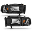 Load image into Gallery viewer, ANZO 1994-2001 Dodge Ram Crystal Headlights Black - Side View