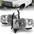 Load image into Gallery viewer, ANZO 1994-2001 Dodge Ram Crystal Headlights Chrome w/ LED - Main Product View